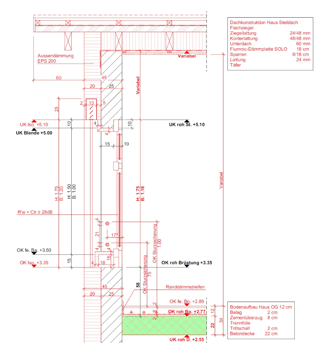 Flächenaufteilung im Neubau – Grundriss mit Raumfarben Digitaler Grundriss in Farbsegmenten mit Flächenangabe