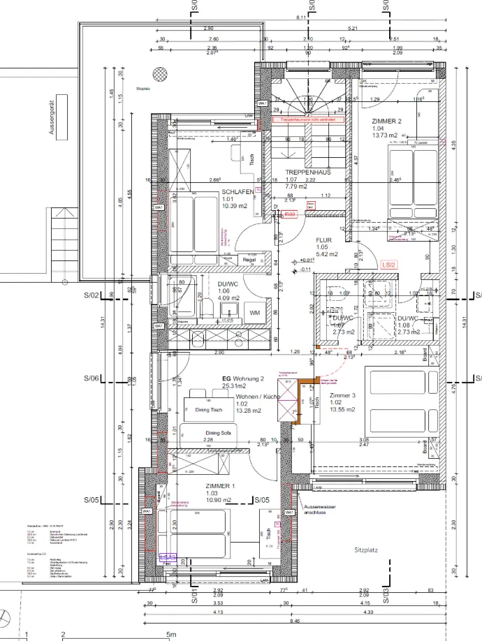 Detaillierter Bauplan