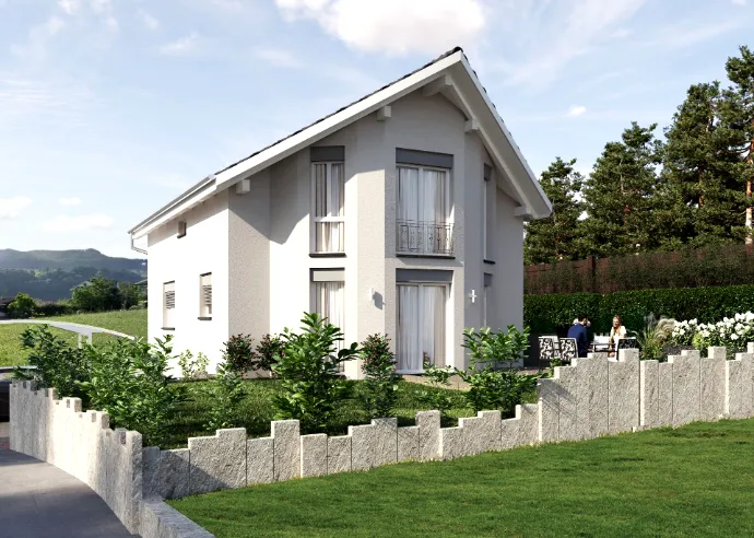 Architekturvisualisierung eines klassischen Einfamilienhauses