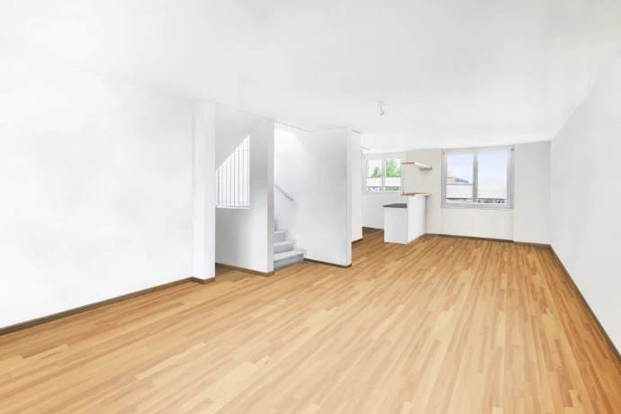 digital virtuell entrümpeltes Immobilienfoto mit Objektentfernung digital virtuell entrümpeltes Immobilienfoto mit Objektentfernung