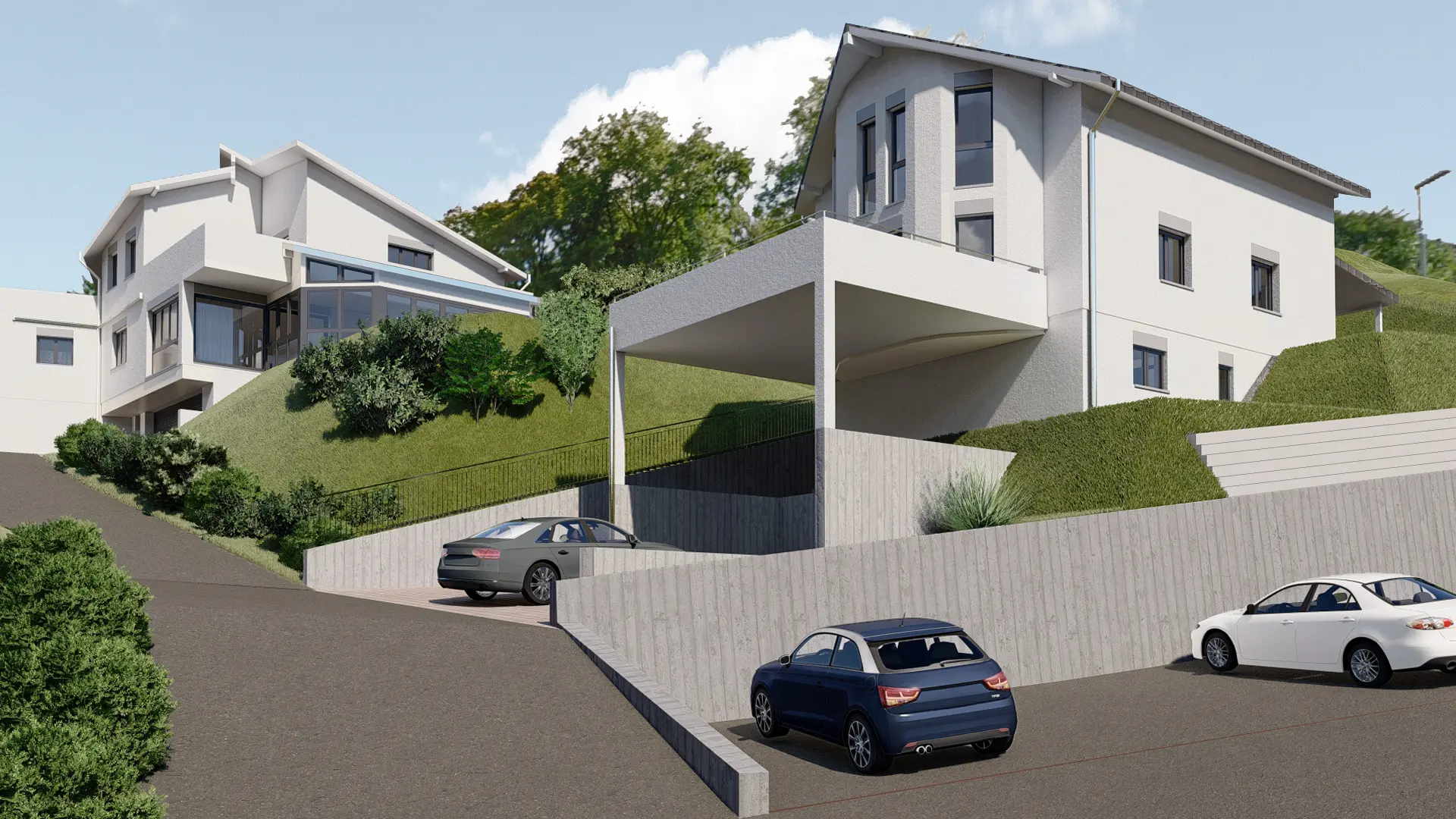 Architektenteam bei der Besprechung eines modernen Bauprojekts